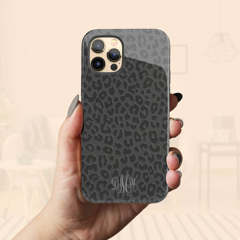 Nude Leopard Custom Monogram iPhone Case